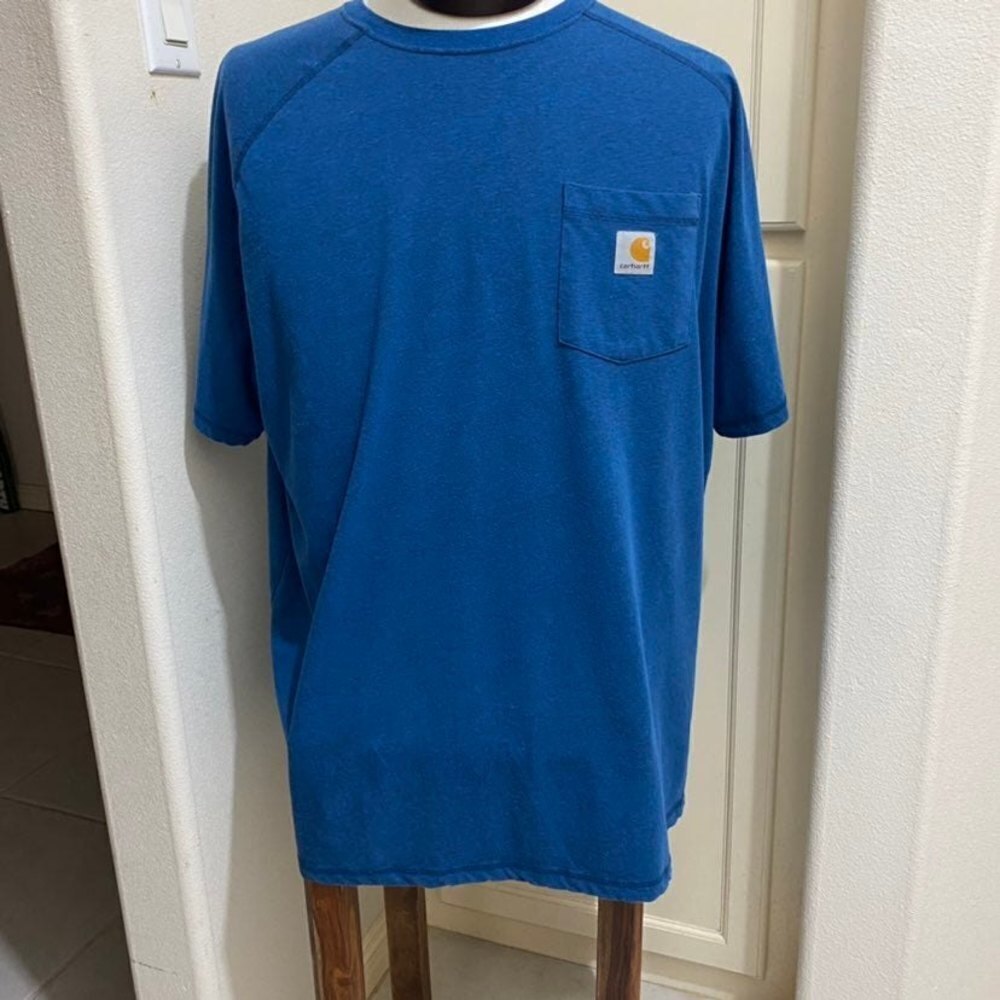 Carhartt Men's 2 XL Regular Blue Force Cotton Short Sleeve T-Shirt Relaxed Fit